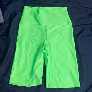 neon green fashion nova biker shorts